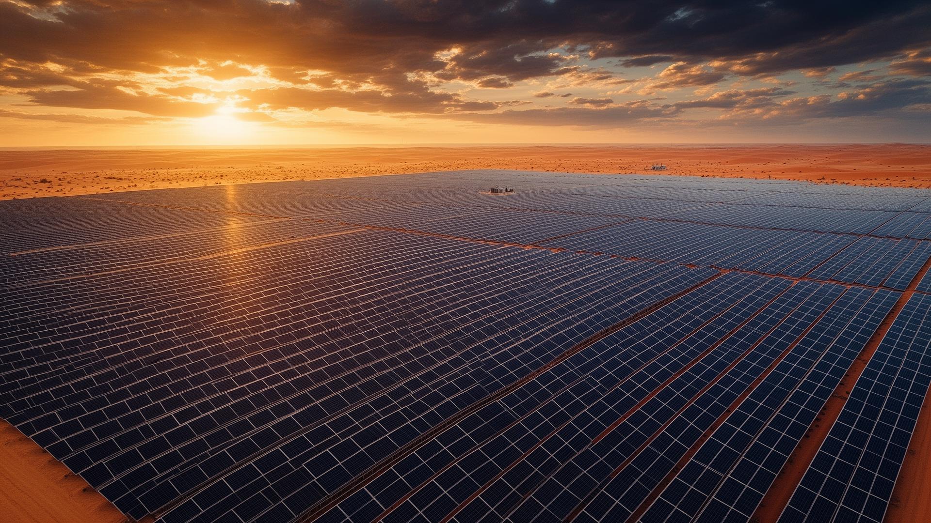 Photovoltaic solar farm in the Algerian Sahara